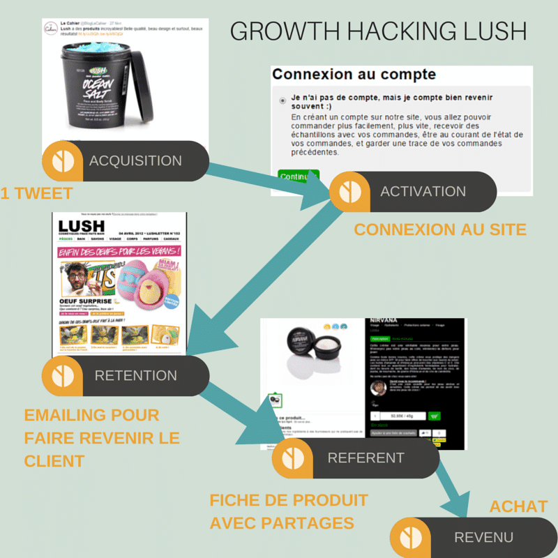 Exemple du Growth Hacking de Lush en 5 étape