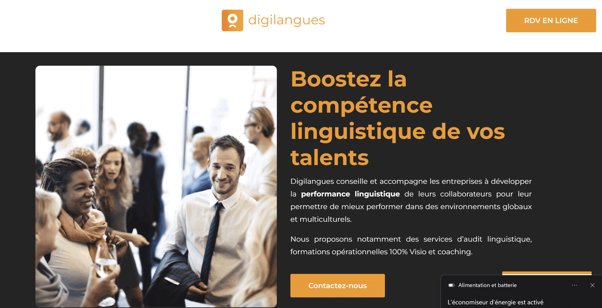 extrait du site internet de Digilangues qui a revu son offre B2B