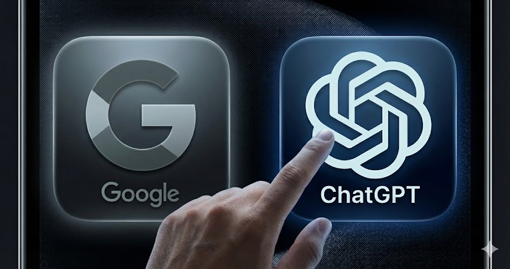 acheteur face au choix de Google vs ChatGPT et qui choisit l'IA pour effectuer sa recherche
